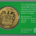 Medaille zur Fussball WM 2006, Ausgabe für Brasilien