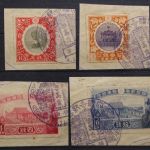 Japan, MiNr. 123-126, Briefstücke