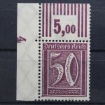 Deut. Reich, MiNr. 183 b W OR 3/7/3, Ecke li. oben, postfrisch, geprüft Infla