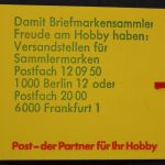 Deutschland (BRD), MiNr. MH 20 d I mit Zählbalken, postfrisch