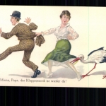 Ehepaar flüchtet vor dem Klapperstorch