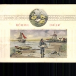 Fischer nach den Fang, Segelschiff, Windmühle , fröhliche Ostern
