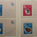 Olympische Spiele 1980, über 80 Vordruckblätter mit Briefmarken