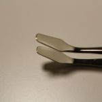 Lindner, Pinzette mit abgebogenen Schaufeln, 12 cm lang