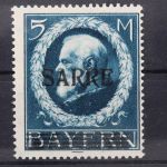 Saargebiet, MiNr. 30, Fotoattest, Falz