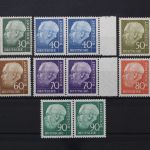 Deutschland (BRD), MiNr. 259-265 x w, waag. Paare, postfrisch