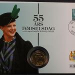 Dänemark, 55. Geburtstag v. Königin Margarethe, 1995, Numisbrief