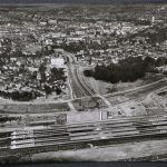 Braunschweig, Blick auf Hauptbahnhof und Stadt von Südosten