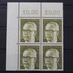 Deutschland (BRD), MiNr. 644 Viererblock Ecke links oben, postfrisch