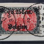 Landespost Belgien, MiNr. 25 Type I, Briefstück