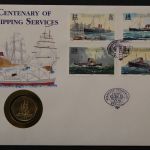 Guernsey, Numisbrief, Centenary of Shipping Services, 5.9.1989