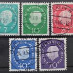 Berlin, MiNr. 182-186 zentrisch Berlin, gestempelt