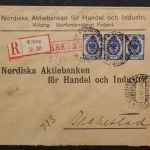 Finnland, Einschreibebeleg ab Wiborg 1904
