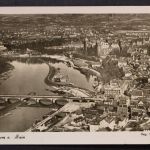 Aschaffenburg, am Main, Teilansicht, Fliegeraufnahme, Brücke