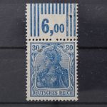 Deutsches Reich, MiNr. 144 II W Oberrand 3/7/3, postfrisch