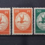 Deutsches Reich, MiNr. I - III, Falz