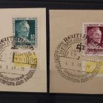 FZ Württemberg, MiNr. 47-48 SST Reutlingen, Briefstücke
