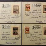 Sowjetunion, MiNr. 1424-1427 auf 4 R-Briefen mit Zusatzfr. 1737, Brief