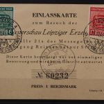 Sowj. Zone, MiNr. 124-125 Y auf Einlasskarte, gestempelt