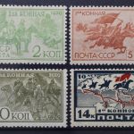 Sowjetunion, MiNr. 385-388, Falz