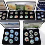 5 Kassetten Münzen mit Farb-Applikationen, tolle Motive