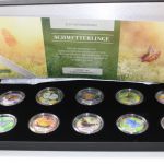 5 Kassetten Münzen mit Farb-Applikationen, tolle Motive