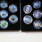 5 Kassetten Münzen mit Farb-Applikationen, tolle Motive