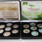 5 Kassetten Münzen mit Farb-Applikationen, tolle Motive