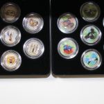 5 Kassetten Münzen mit Farb-Applikationen, tolle Motive