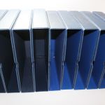 Leuchtturm, 9 blaue Kassetten, Maße ca. 310-315 x 315 x 60 mm