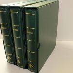 Leuchtturm, 3 grüne Drehstabbinder m. Kassetten, Aufdruck: Great Britain