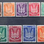 Deutsches Reich, MiNr. 210-218, gestempelt, geprüft Infla