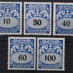 Danzig Portomarken, MiNr. 43-47, Falz