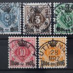 Württemberg, MiNr. 107-111, gestempelt