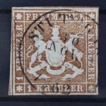 Württemberg, MiNr. 6, gestempelt