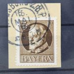 Bayern Dienstmarken, MiNr. 12, Briefstück, BPP Signatur