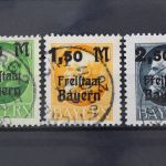 Bayern, MiNr. 174-176 A, gestempelt, geprüft Infla
