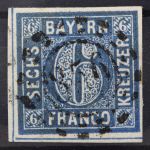 Bayern, MiNr. 10, gestempelt