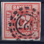 Bayern, MiNr. 6, gestempelt