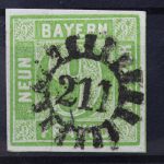 Bayern, MiNr. 5, gestempelt