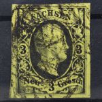 Sachsen, MiNr. 6, gestempelt