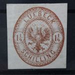 Lübeck, MiNr. 13, Falz
