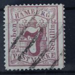 Hamburg, MiNr. 17, gestempelt