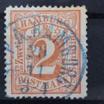 Hamburg, MiNr. 13, gestempelt