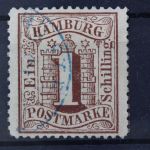 Hamburg, MiNr. 11, gestempelt