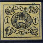 Braunschweig, MiNr. 6, gestempelt
