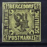 Bergedorf, MiNr. 3, Falz