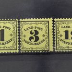 Baden Landpost-Portomarke, MiNr. 1-3, postfrisch