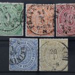 Norddeutscher Postbezirk, MiNr. 7-11, gestempelt