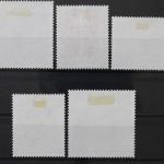 Berlin, MiNr. 616, 624, 627, 628 + 633 zentrisch Berlin 45, gestempelt